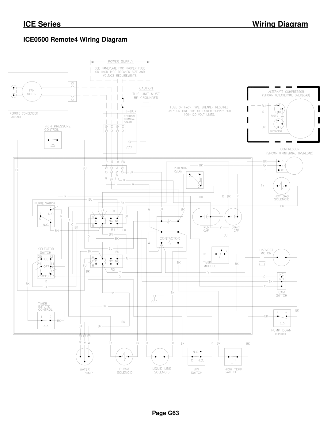 Ice-O-Matic ICE0250 Series installation manual ICE0500 Remote4 Wiring Diagram 