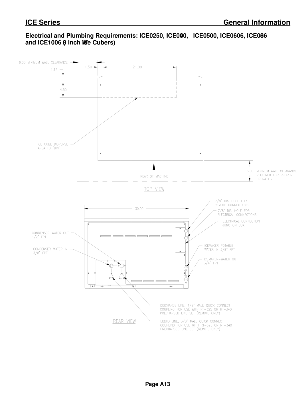 Ice-O-Matic ICE0250 Series installation manual A13 