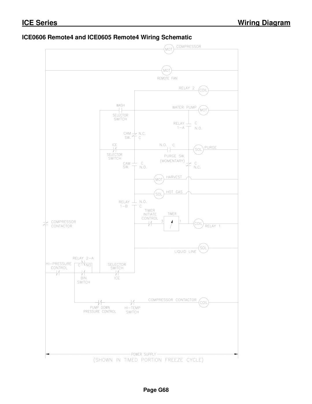 Ice-O-Matic ICE0250 Series installation manual ICE0606 Remote4 and ICE0605 Remote4 Wiring Schematic 