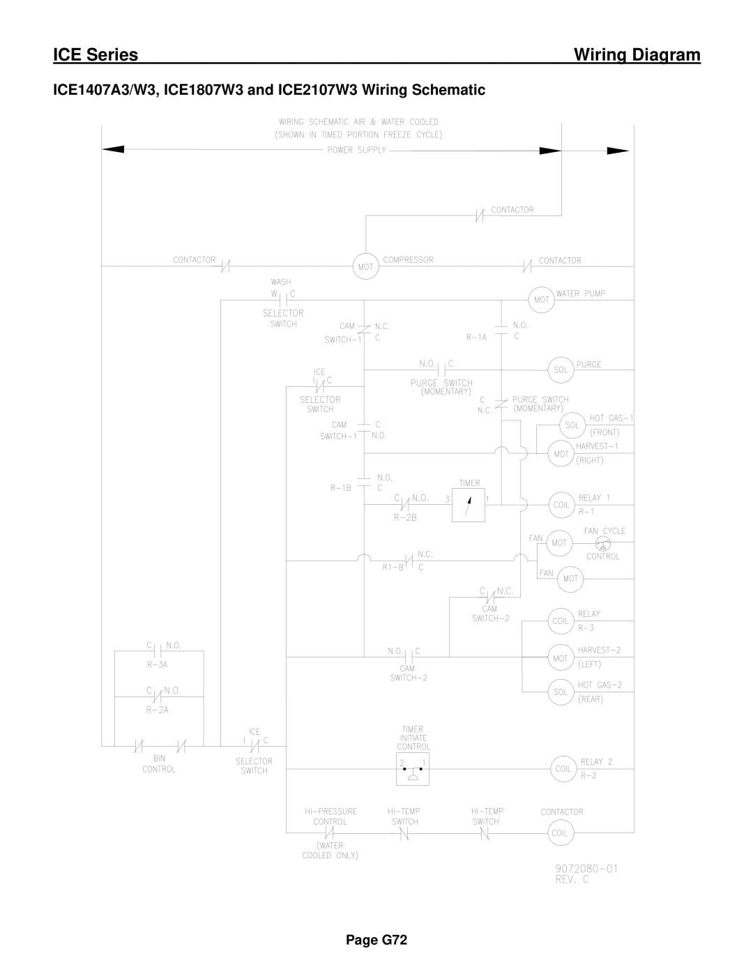 Ice-O-Matic ICE0250 Series installation manual ICE1407A3/W3, ICE1807W3 and ICE2107W3 Wiring Schematic 