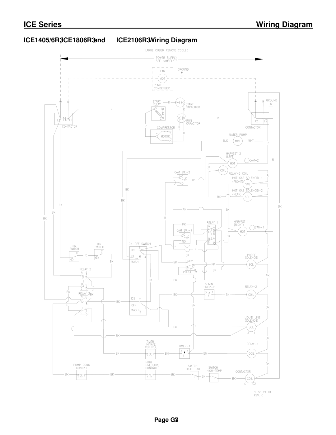 Ice-O-Matic ICE0250 Series installation manual ICE1405/6R3, ICE1806R3 and ICE2106R3 Wiring Diagram 