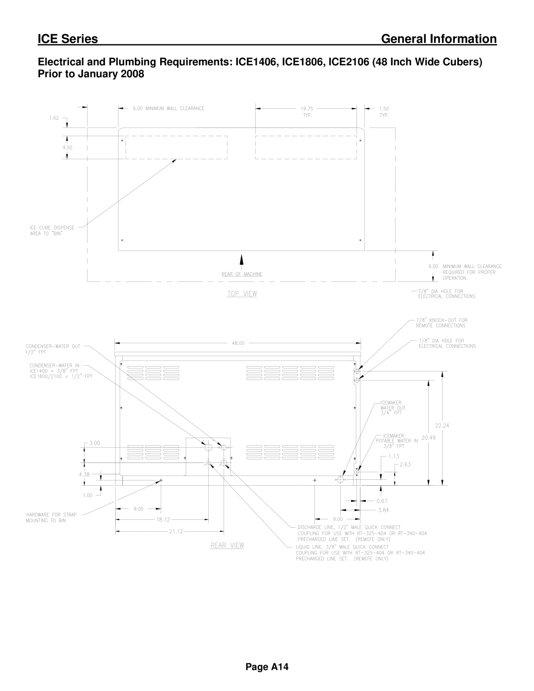 Ice-O-Matic ICE0250 Series installation manual A14 