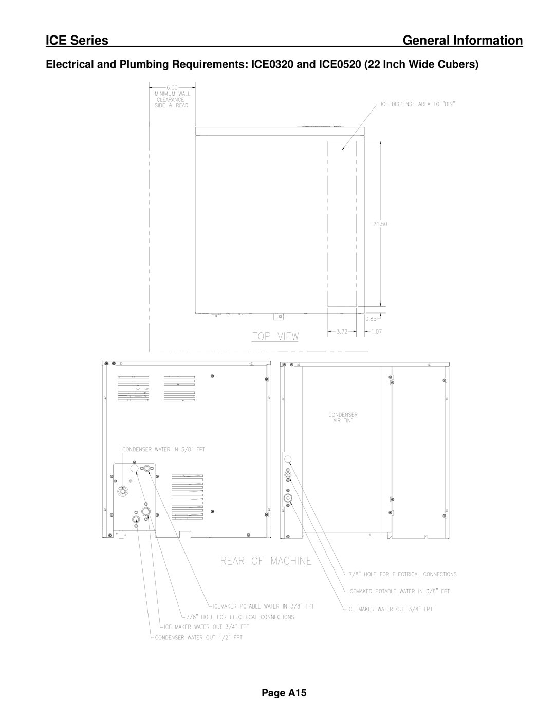 Ice-O-Matic ICE0250 Series installation manual A15 