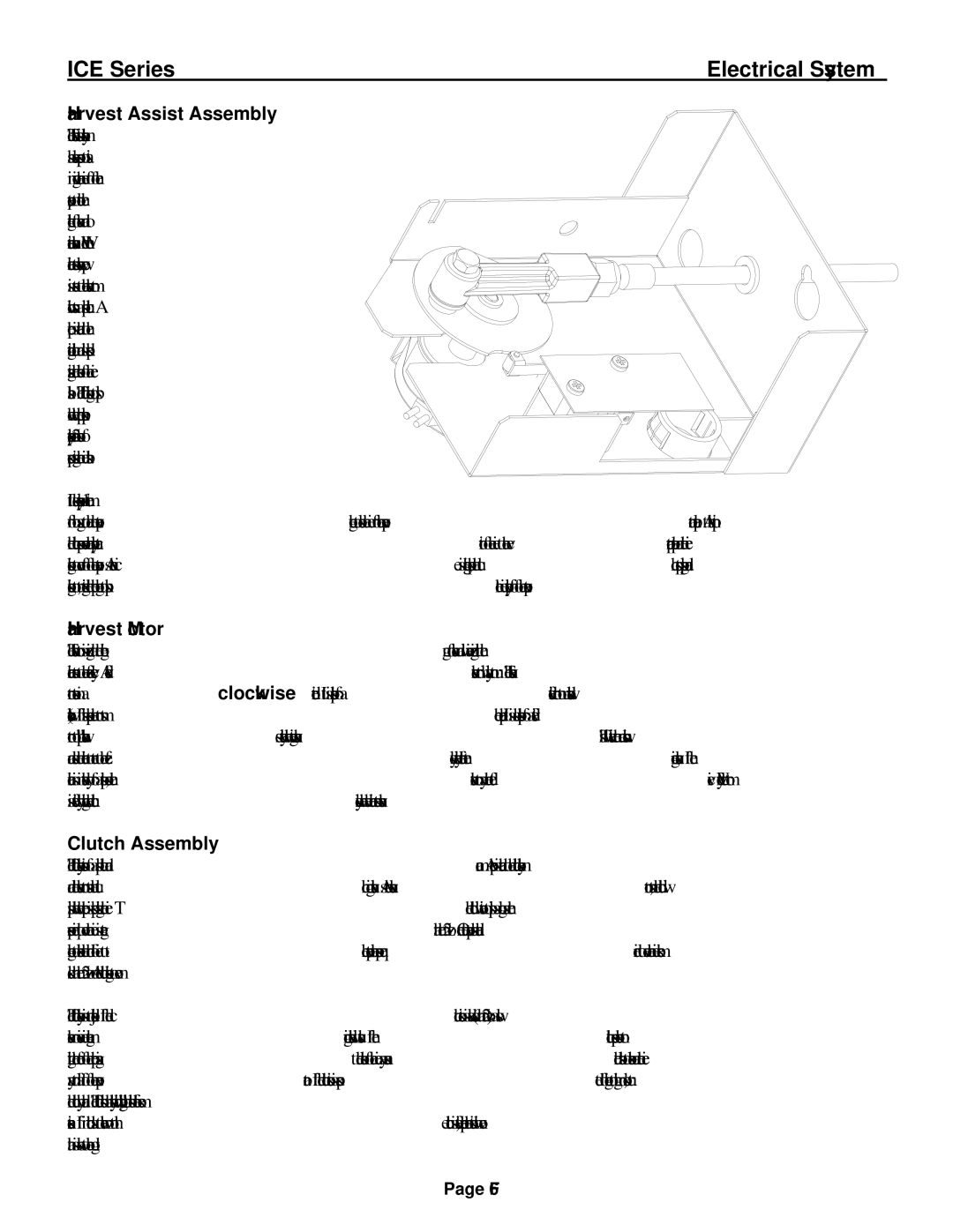 Ice-O-Matic ICE0250 Series installation manual Harvest Motor, Clutch Assembly 