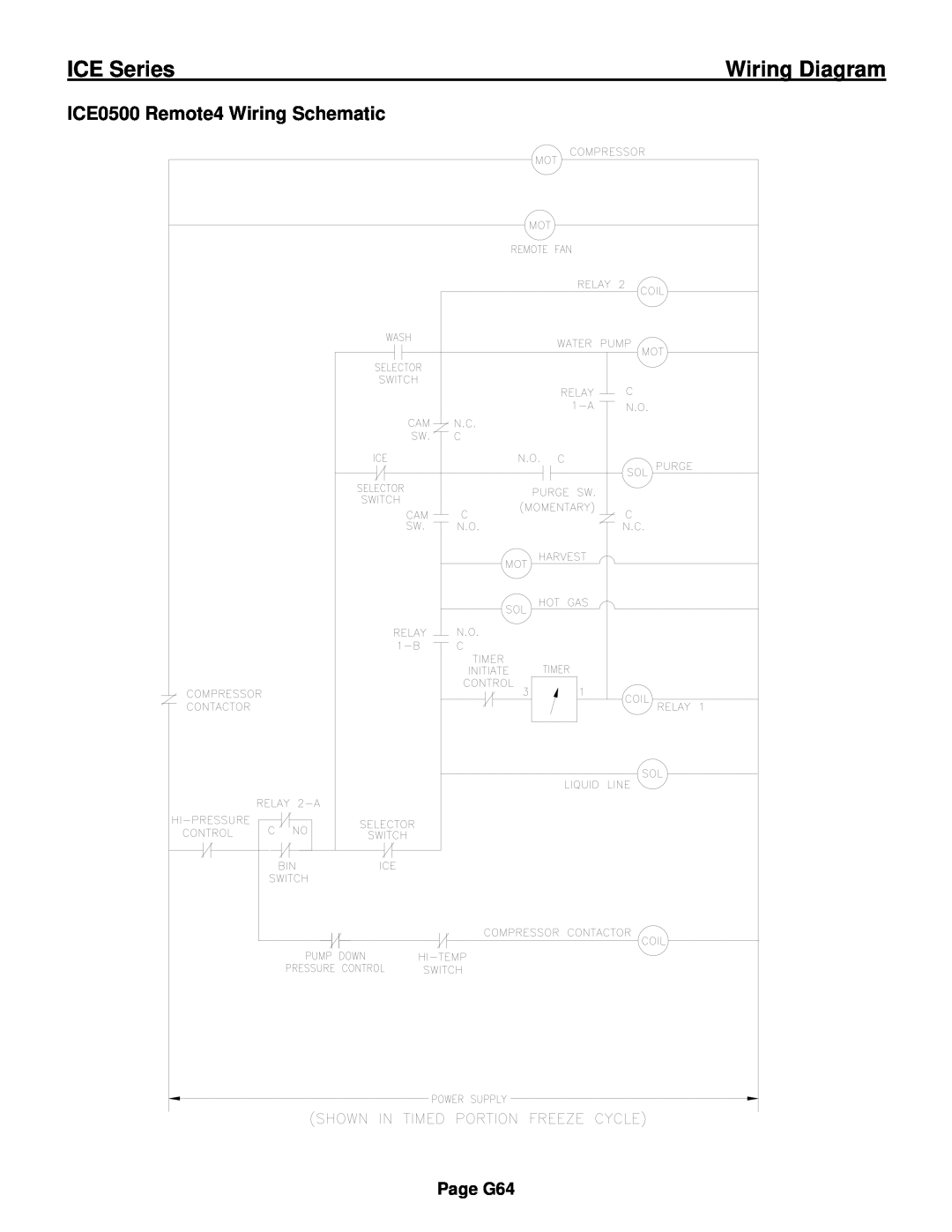 Ice-O-Matic ICE0250 Series installation manual ICE0500 Remote4 Wiring Schematic, ICE Series, Wiring Diagram, Page G64 