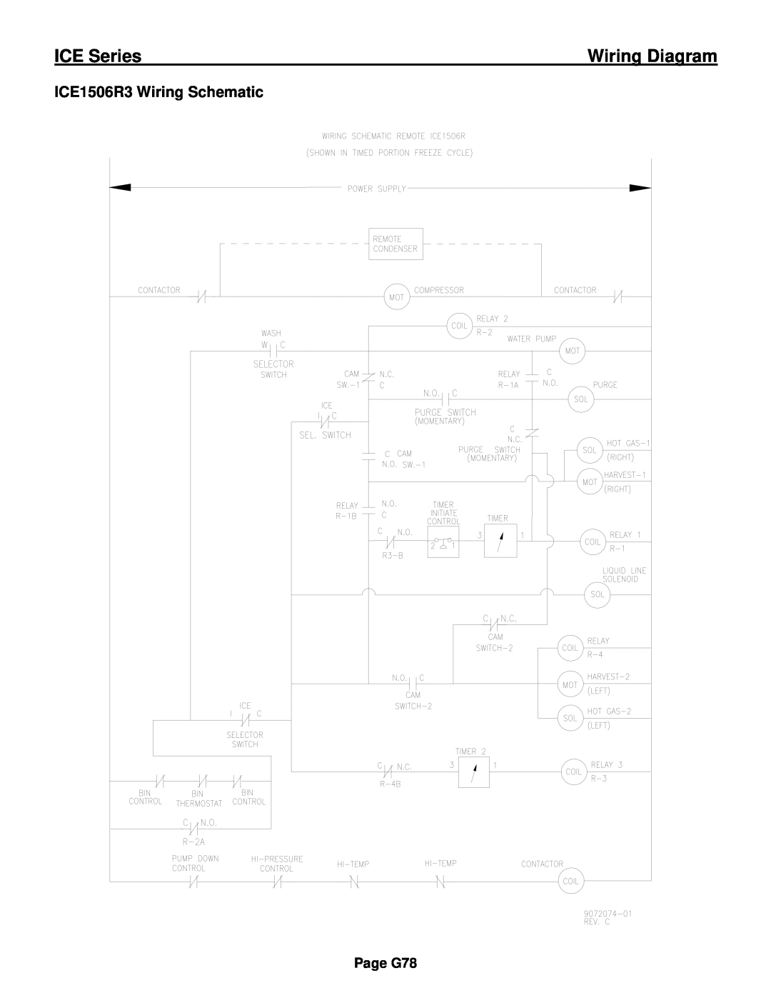 Ice-O-Matic ICE0250 Series installation manual ICE1506R3 Wiring Schematic, ICE Series, Wiring Diagram, Page G78 
