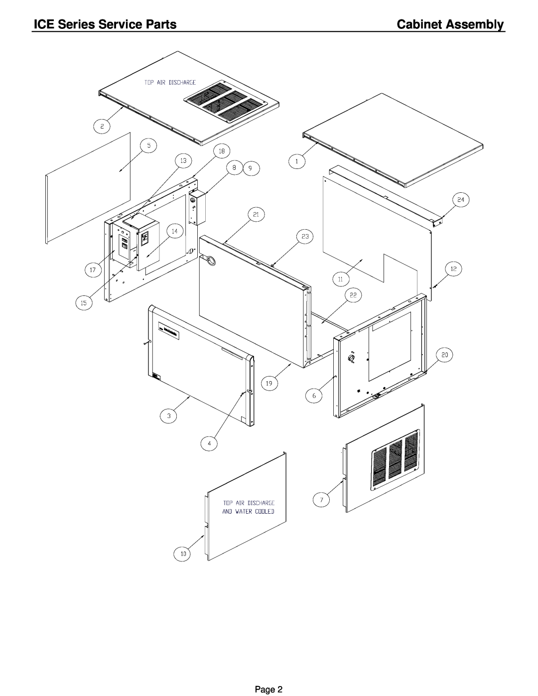 Ice-O-Matic ICE0400A4-T4-W4, ICE0500A4-T4-W4-R5, ICE0606A4-T4-W4-R5 manual Cabinet Assembly, ICE Series Service Parts 