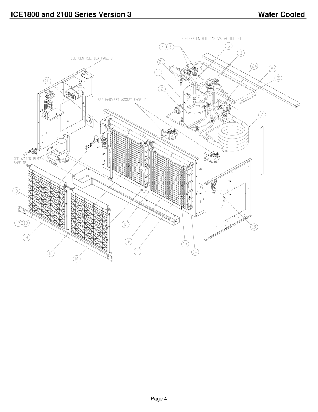 Ice-O-Matic ICE2107 manual ICE1800 and 2100 Series Version Water Cooled 