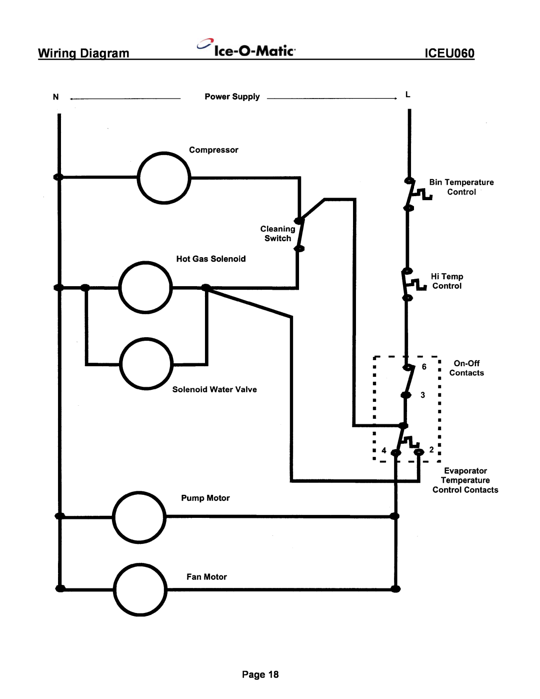 Ice-O-Matic ICEU060 installation manual Wiring Diagram, Page 