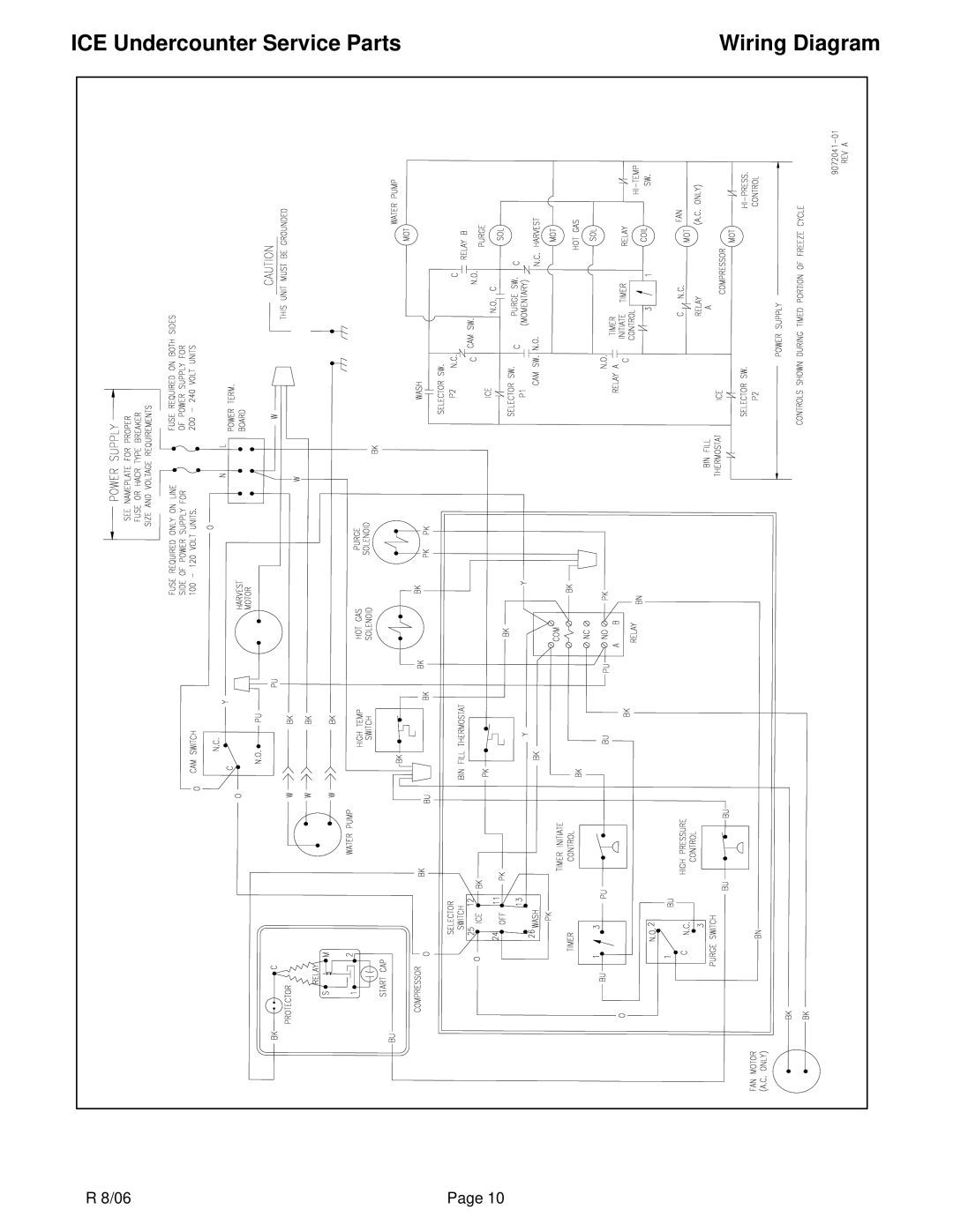 Ice-O-Matic ICEU225, ICEU150, ICEU226, ICEU220 manual Wiring Diagram 