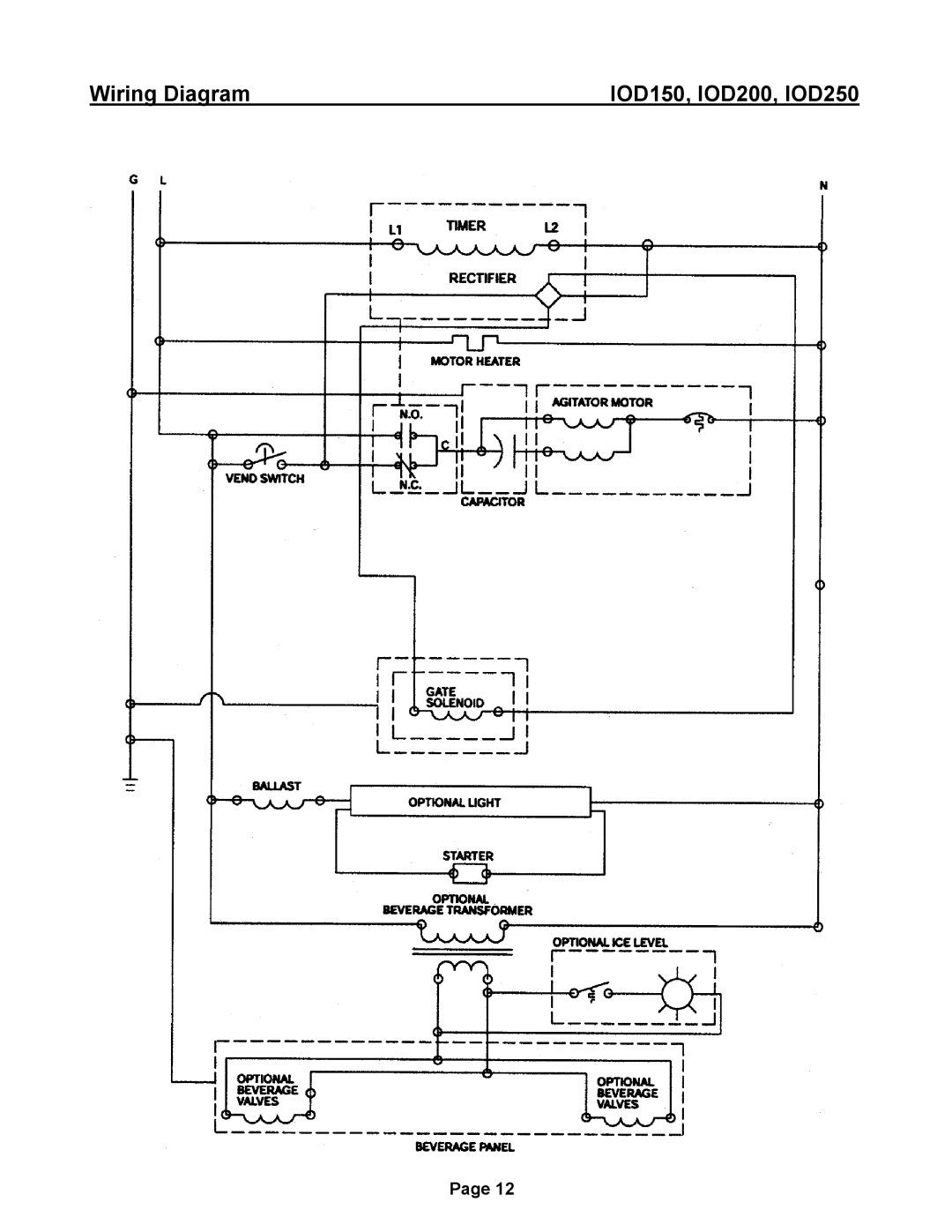 Ice-O-Matic IOD200, IOD150 installation manual Wiring Diagram 