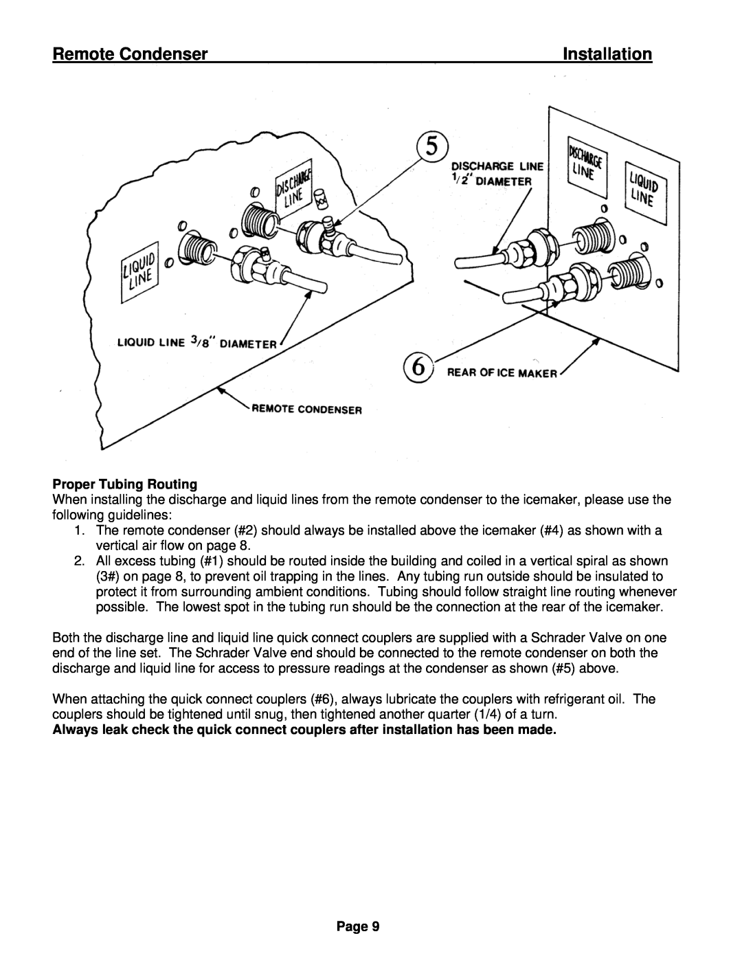 Ice-O-Matic VRC manual Remote Condenser, Installation, Proper Tubing Routing, Page 