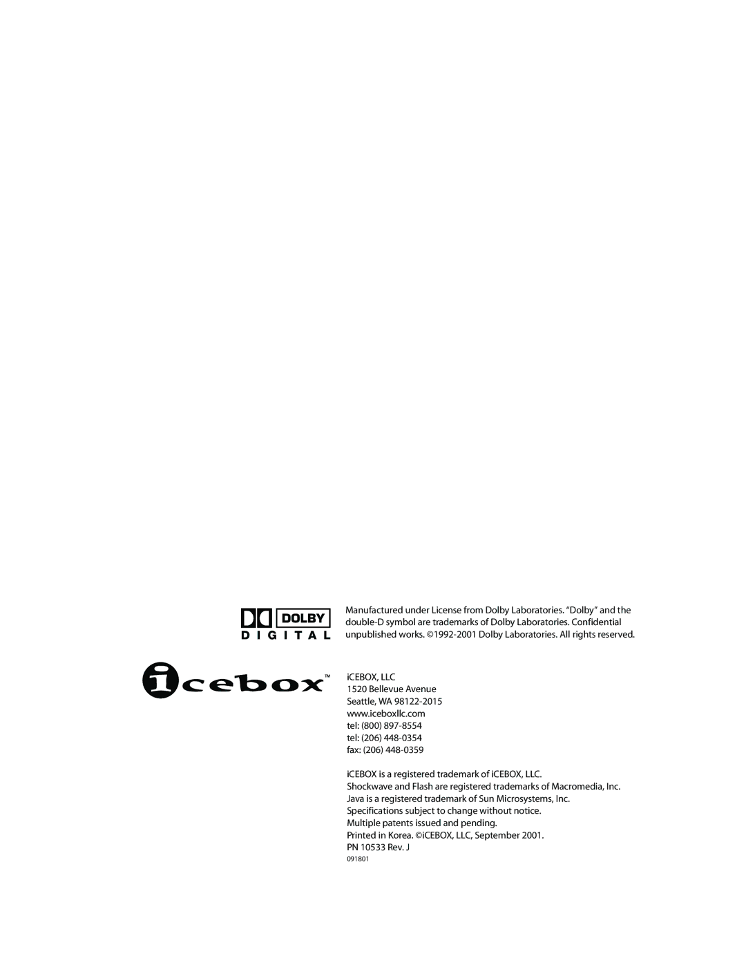 iCEBOX pmn manual Multiple patents issued and pending 