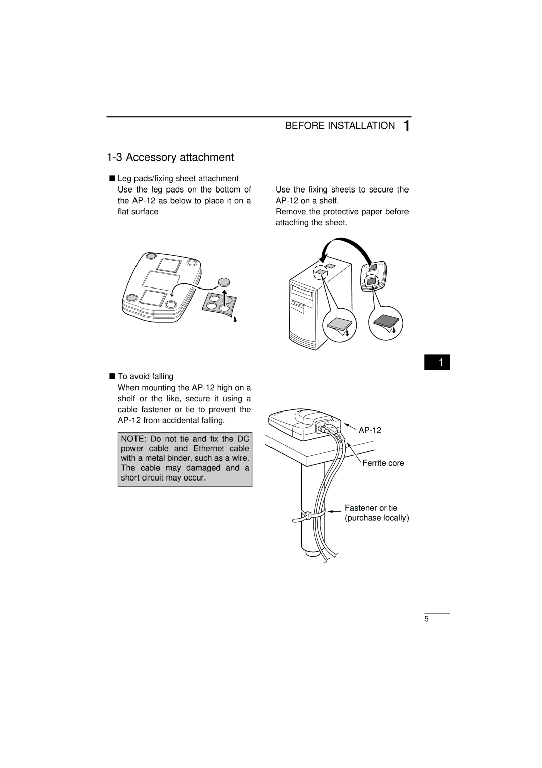 Icom AP-12 instruction manual Accessory attachment 