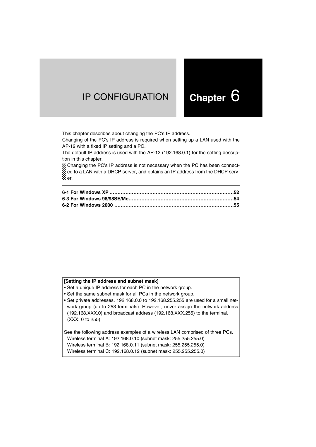 Icom AP-12 instruction manual IP Configuration 