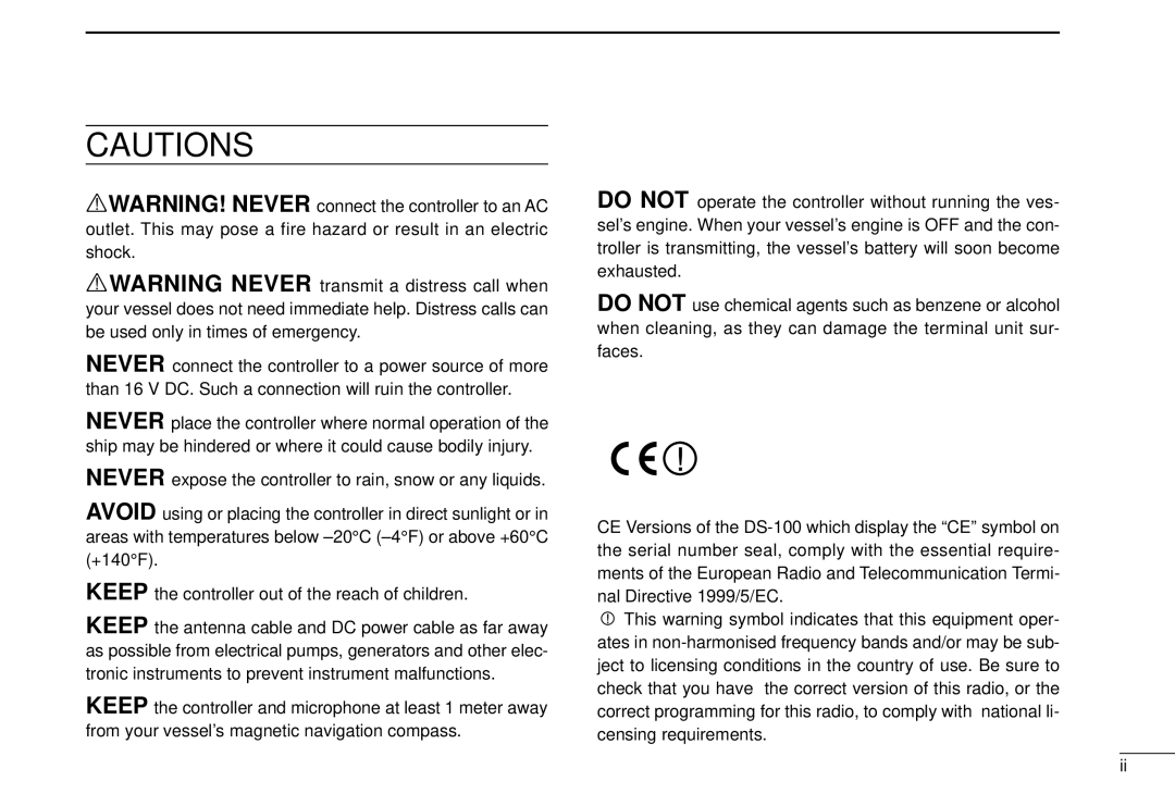 Icom DS-100 instruction manual 