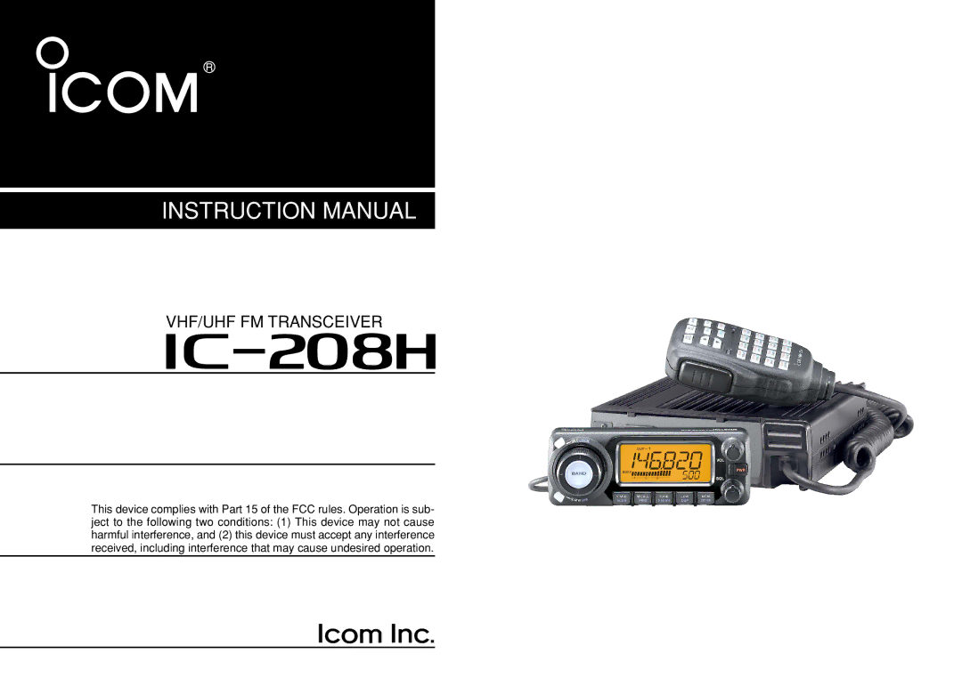 Icom IC-208H instruction manual I208H 