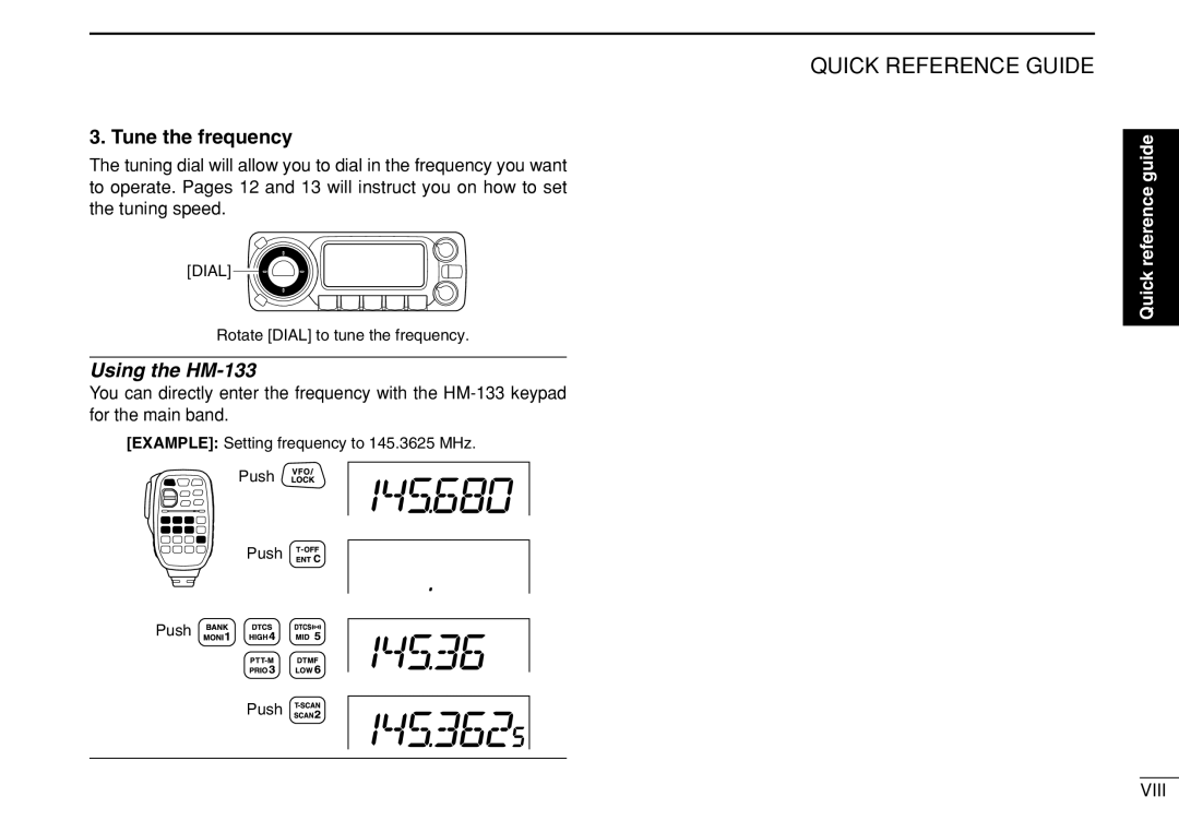 Icom IC-208H instruction manual Tune the frequency 