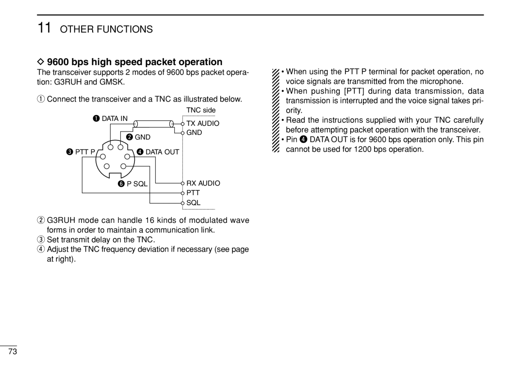 Icom IC-208H instruction manual Bps high speed packet operation 