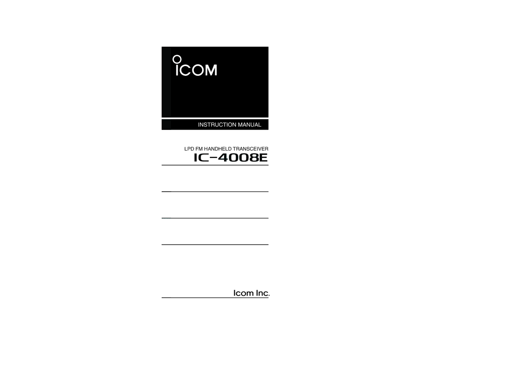 Icom IC-4008E instruction manual I4008E 