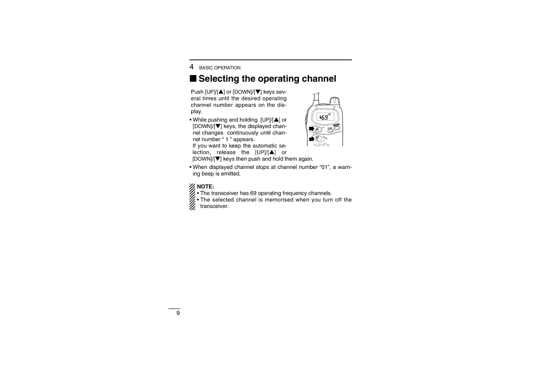 Icom IC-4008E instruction manual ‘ Selecting the operating channel 