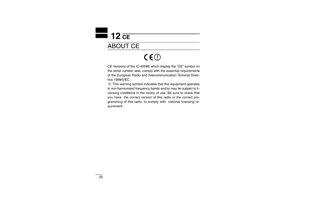 Icom IC-4008E instruction manual 12 CE 