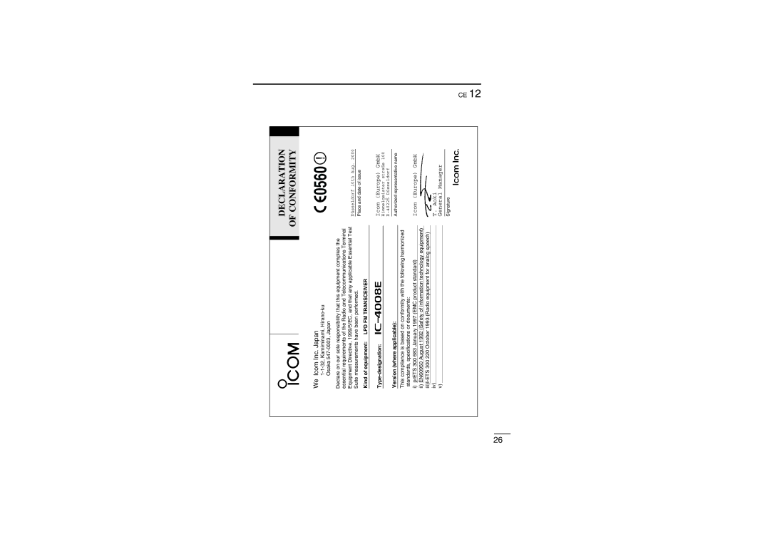 Icom IC-4008E instruction manual 0560 