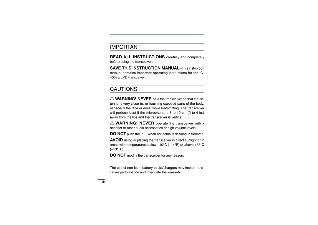 Icom IC-4008E instruction manual 