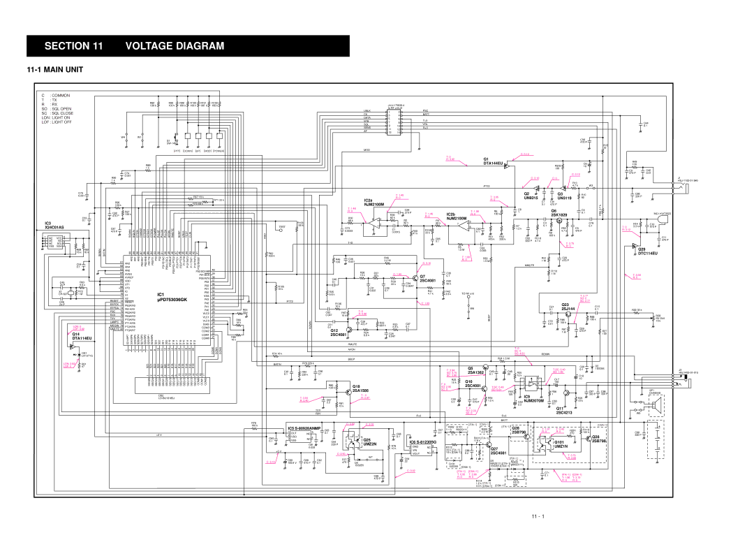 Icom IC-4008MKII service manual Voltage Diagram, DTA144EU 