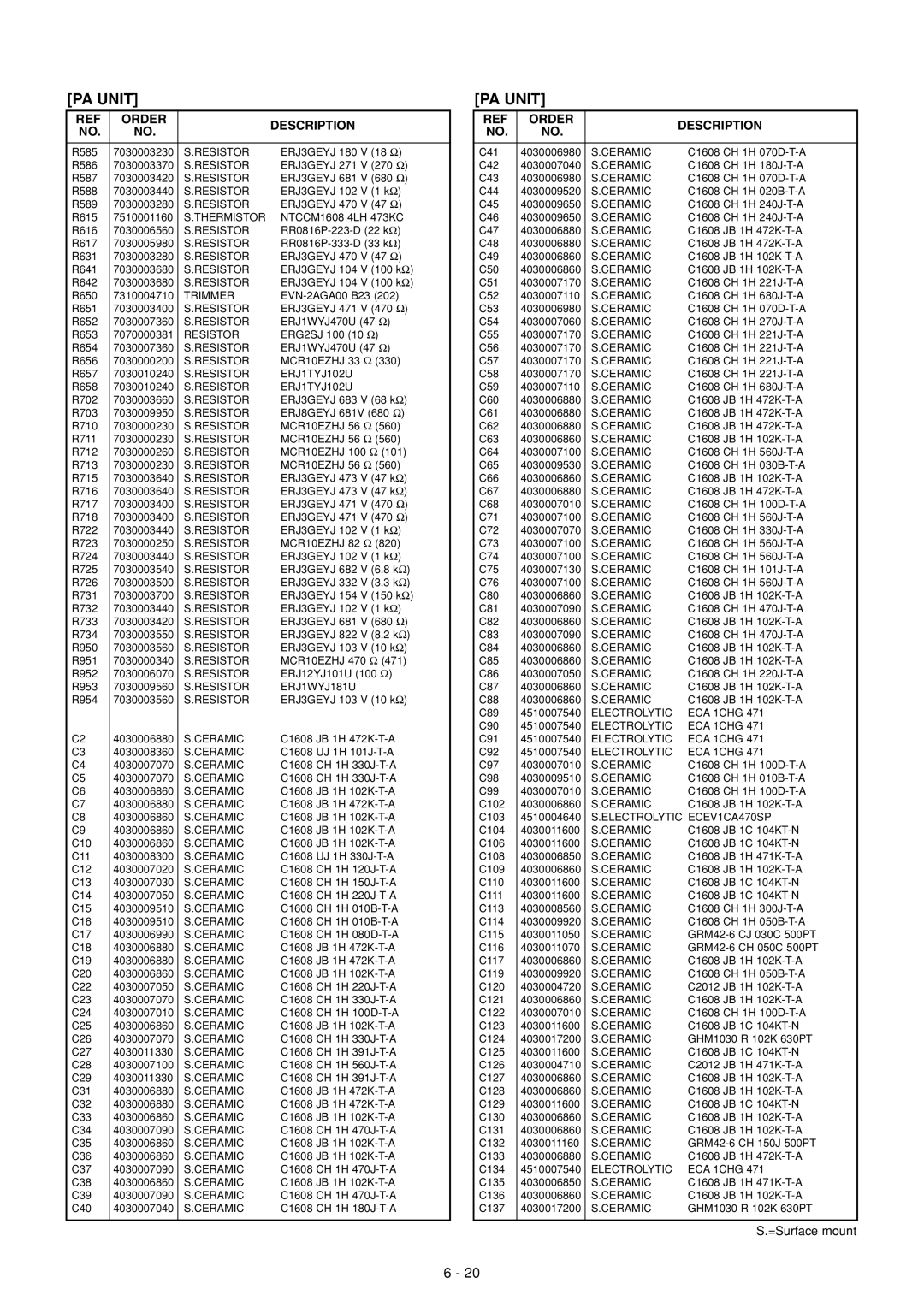 Icom IC-910H service manual Resistor ERJ1TYJ102U 