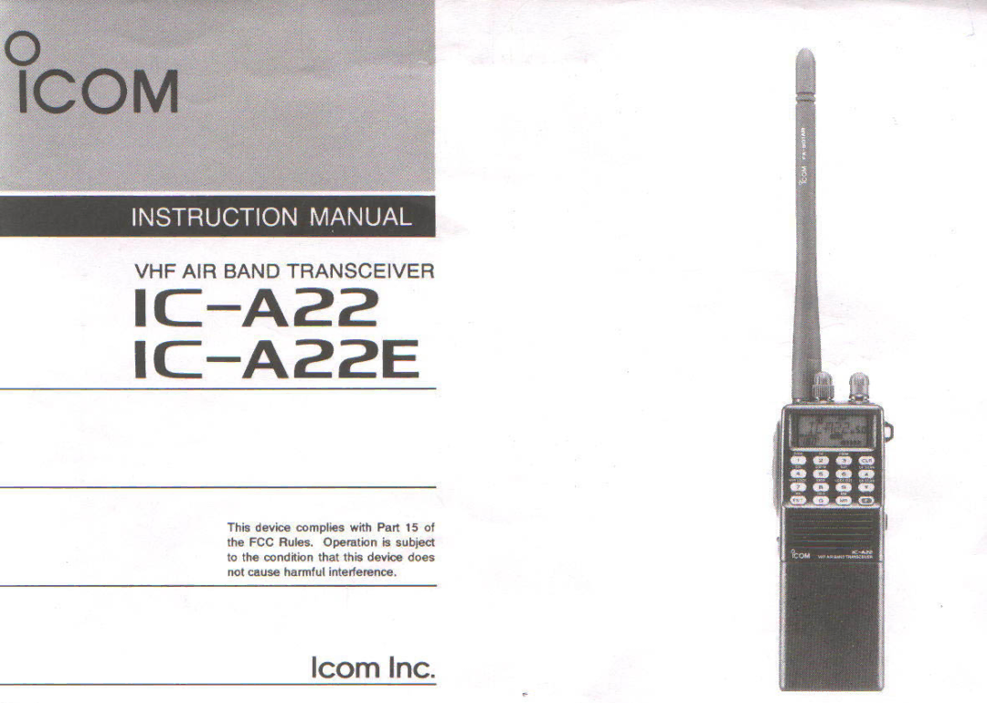 Icom IC-A22E manual 