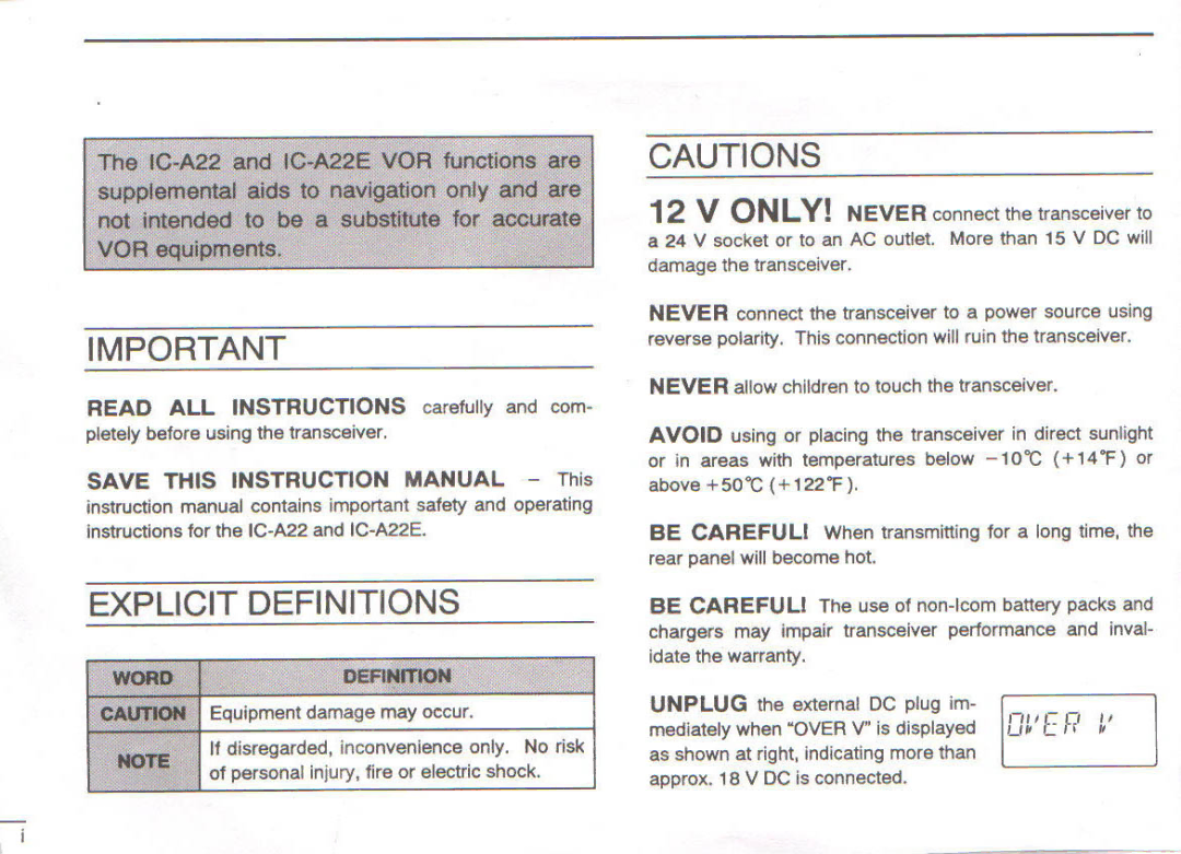 Icom IC-A22E manual 