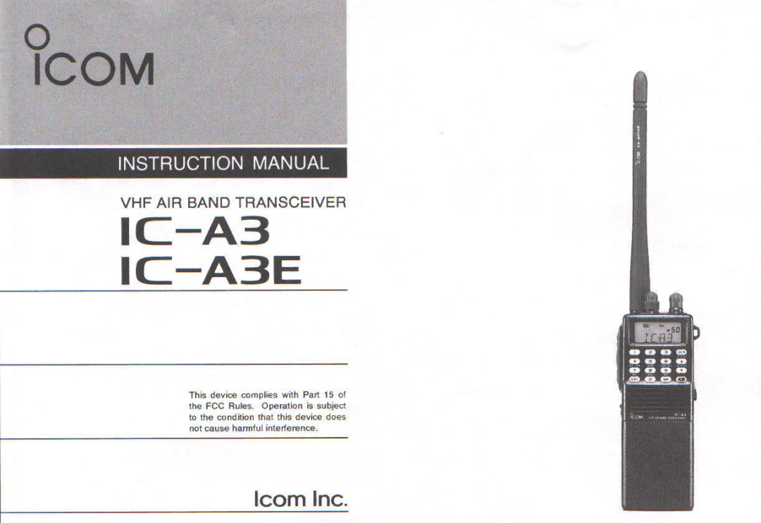 Icom IC-A3E manual 