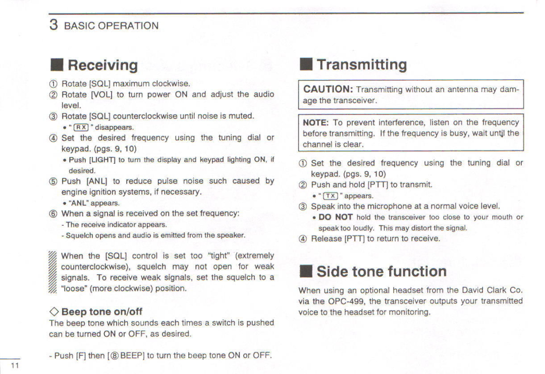 Icom IC-A3E manual 