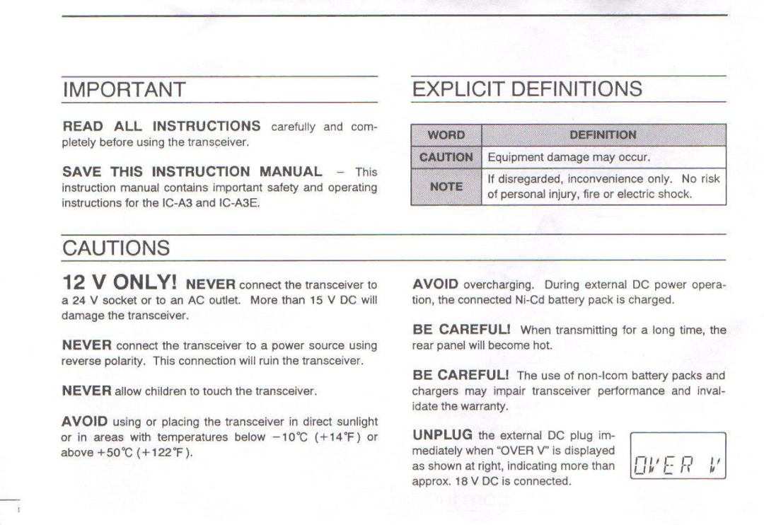 Icom IC-A3E manual 