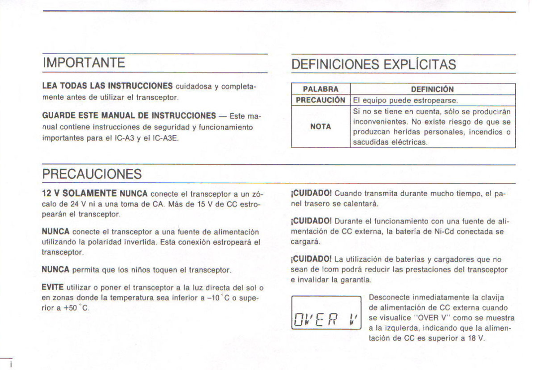 Icom IC-A3E manual 