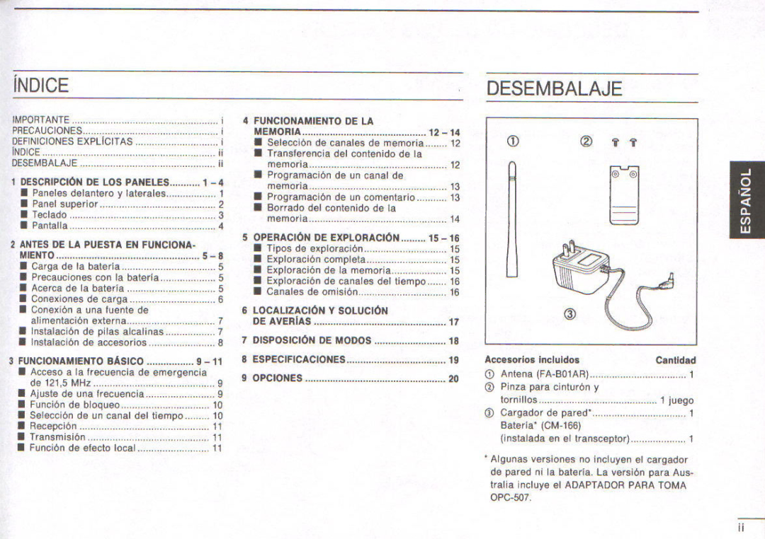 Icom IC-A3E manual 