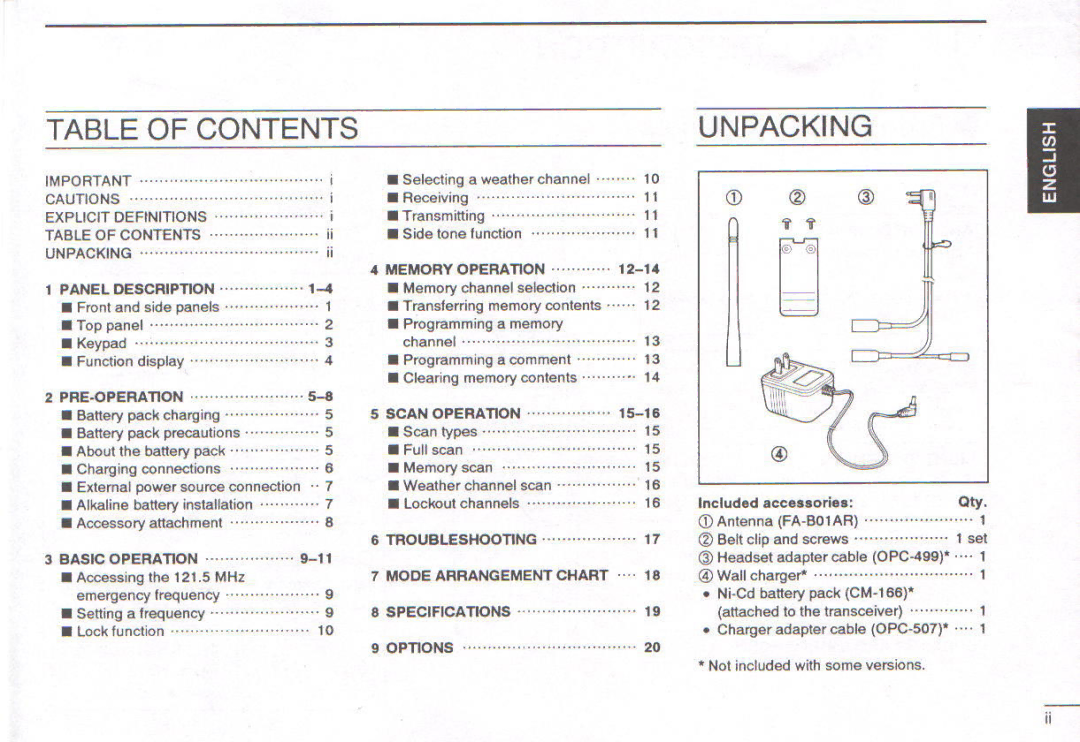 Icom IC-A3E manual 