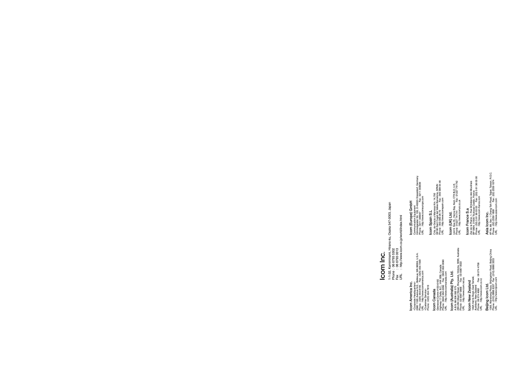 Icom IC F110S, IC F111S, IC F121S service manual 