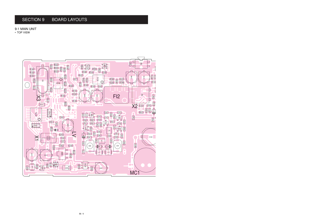 Icom IC-F21S service manual Board Layouts, Main Unit 