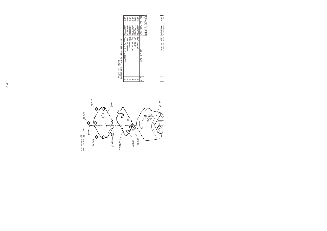 Icom IC-F21S BC-146 Optional Desktop Charger Information, Parts List, Disassembly Information, Charge Unit, Chassis Unit 