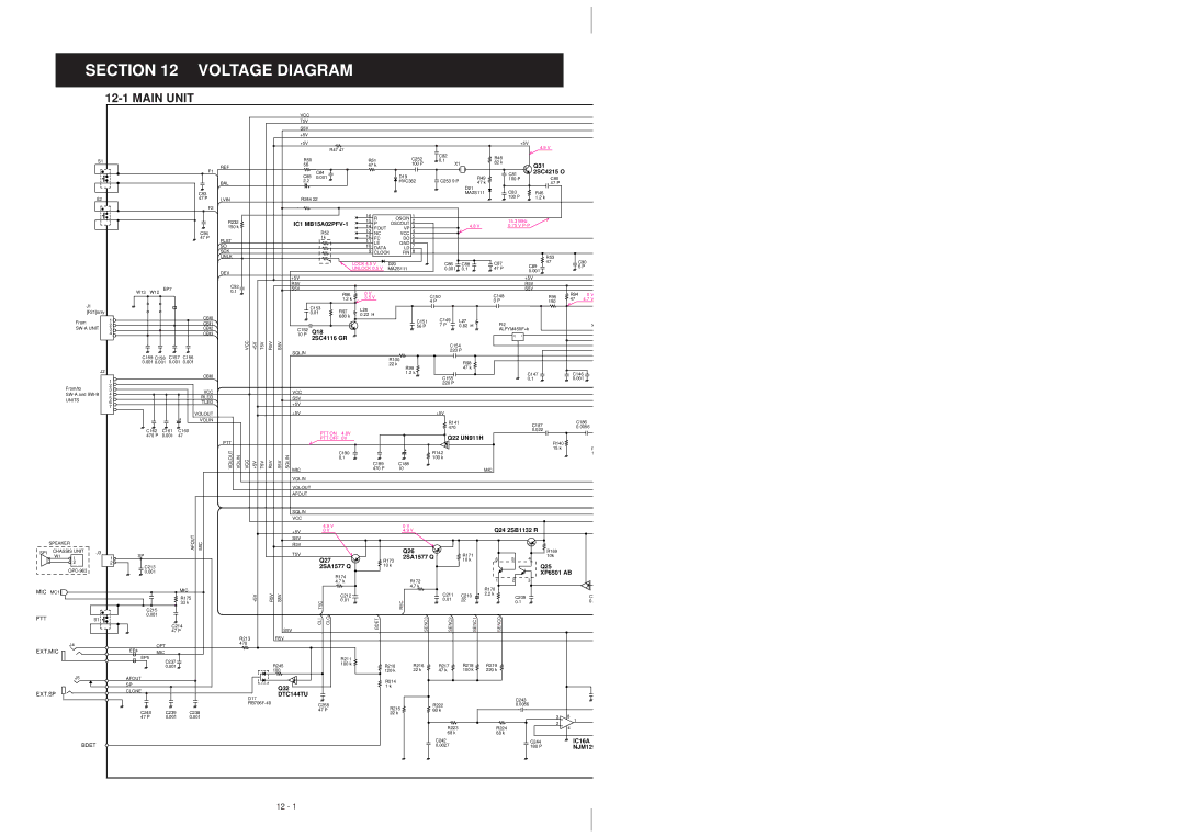 Icom IC-F21S service manual Voltage Diagram, 2SC4215 O 