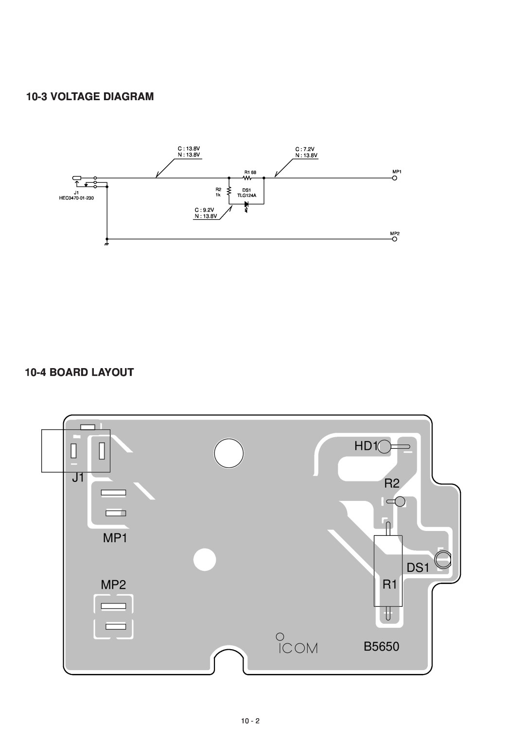 Icom IC-F21S service manual MP1 MP2, B5650, Voltage Diagram, Board Layout 