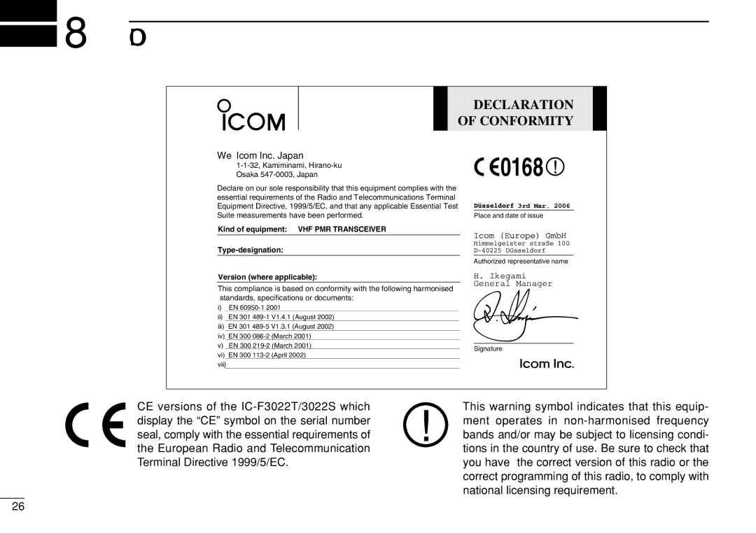 Icom IC-F3022T/S instruction manual Doc 