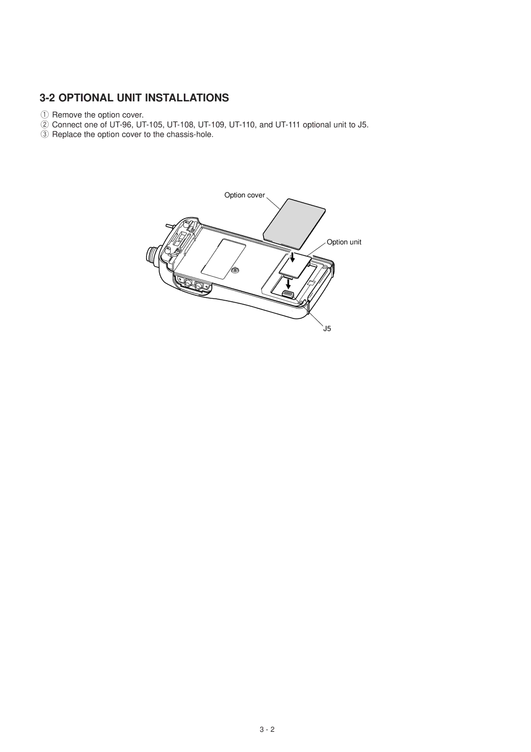 Icom IC-F3GT, IC-F3GS service manual Optional Unit Installations 