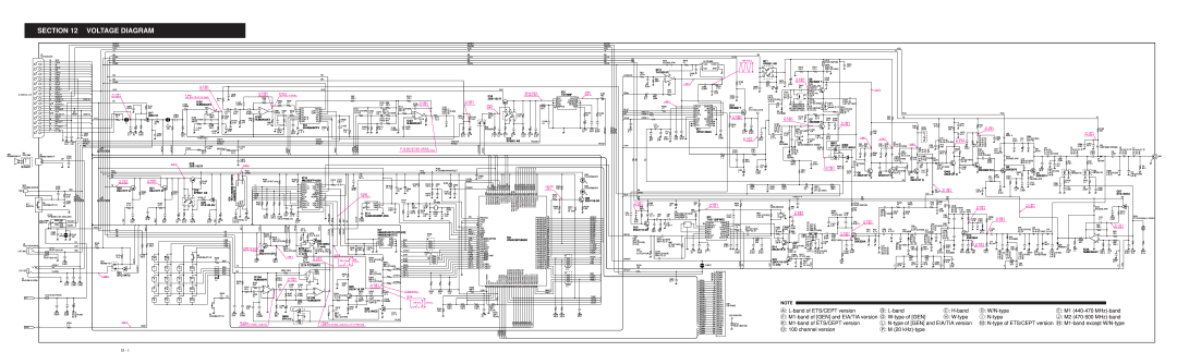 Icom IC-F3GT Section, Voltage Diagram, CPU5 DTMF MTONE CPU5, BDET PTT CTCIN CPU5, SEG22, SEG21 SEG20 SEG19, SEG18 SEG17 