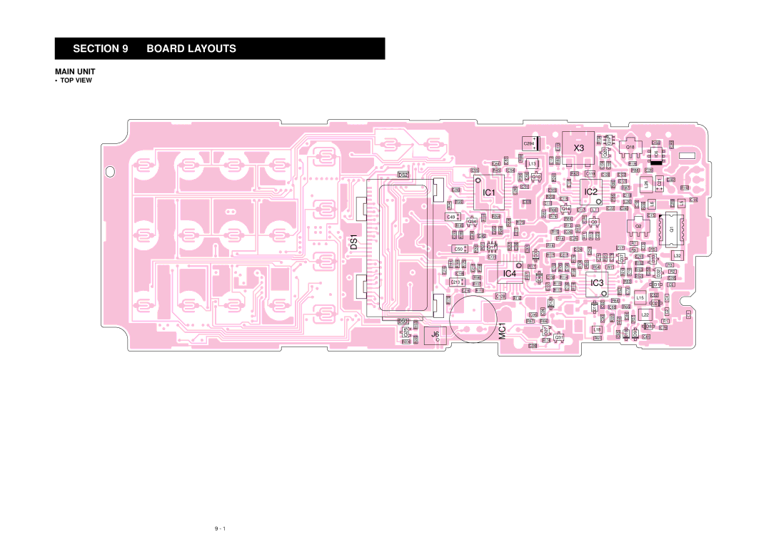 Icom IC-F3GS service manual Board Layouts, Main Unit 