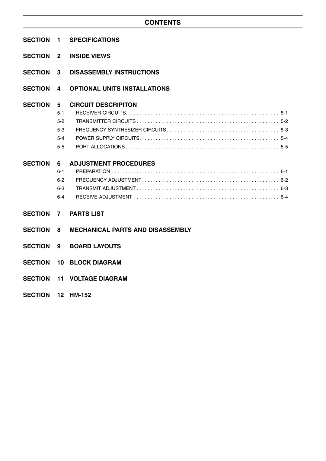 Icom IC-F5063, IC-F5062, IC-F5061 manual Contents 