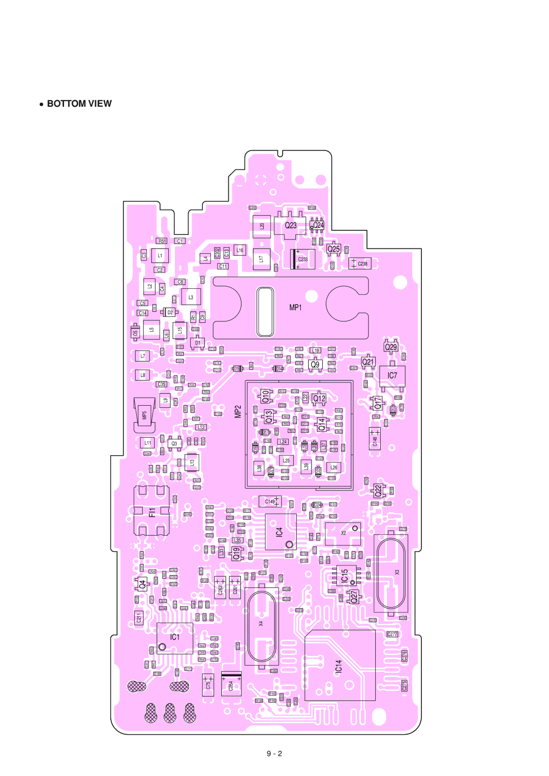 Icom IC-F51, IC-F50 service manual Bottom View, Q23 