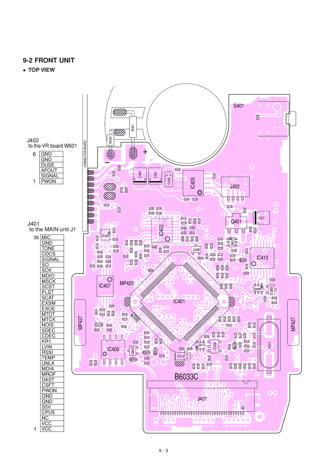 Icom IC-F50, IC-F51 service manual Front Unit, J402 